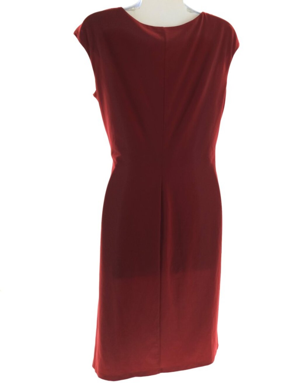 CHAPS Red Wrap Style Ruffle V-Neck Dress Women’s Medium - Picture 3 of 6